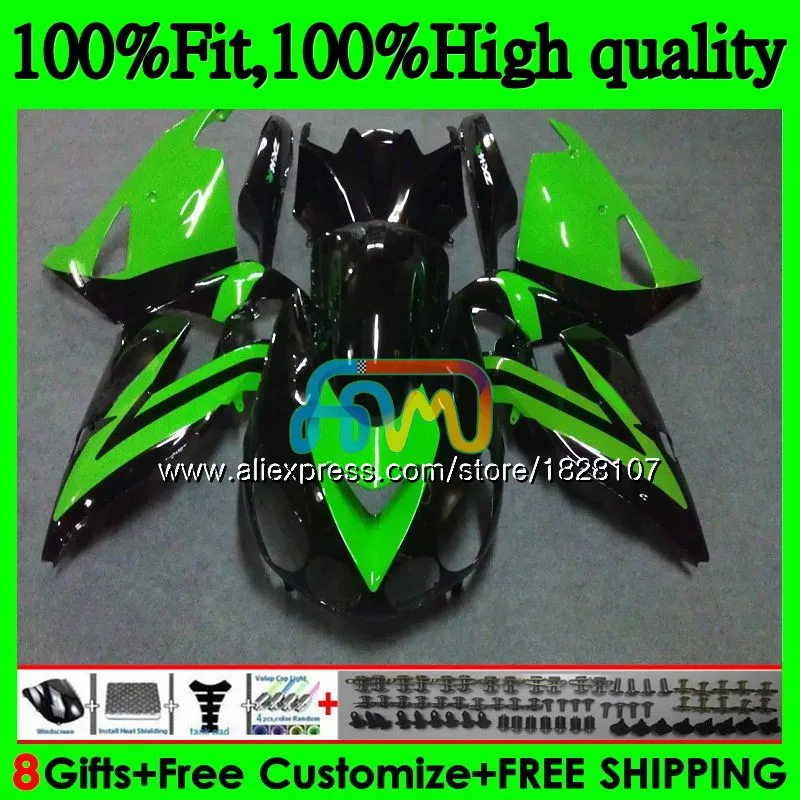 Инъекции для KAWASAKI ZX 14R ZX14R 06 07 08 09 10 11 21BS. 146 ZZR1400 ZX-14R 2006 2007 2008 2009 2010 2011 светильник зеленый обтекатель