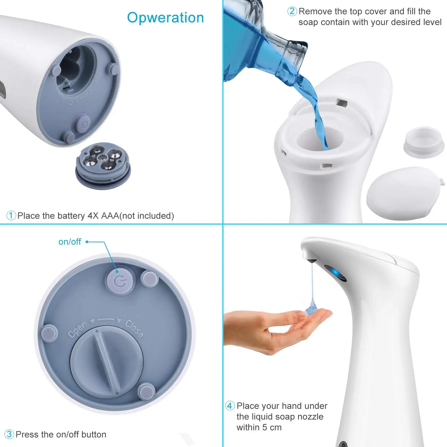 Comprar Dispensador de jabón automático sin contacto con Sensor de movimiento infrarrojo plato líquido manos libres dispensador de jabón para baño y cocina