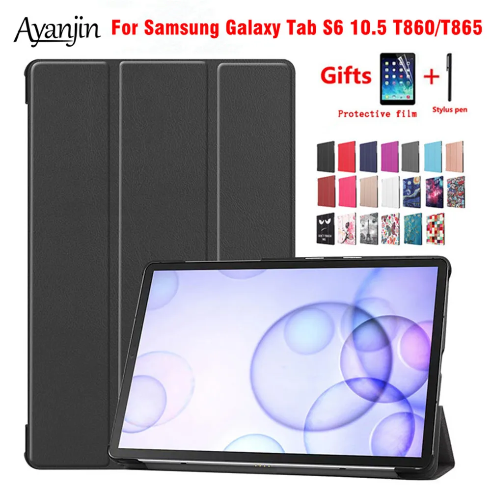 Чехол для Samsung Galaxy Tab S6 10,5 SM-T860 SM-T865 10," планшет смарт-подставка чехол для Galaxy Tab S6 10,5 Чехол+ пленка+ стилус