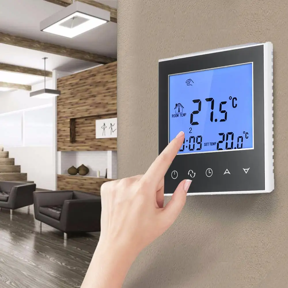 

LCD Display Touch Screen Wifi Thermostat Electric Floor Heating Temperature Controller for Bedroom NTC Sensor Thermostat