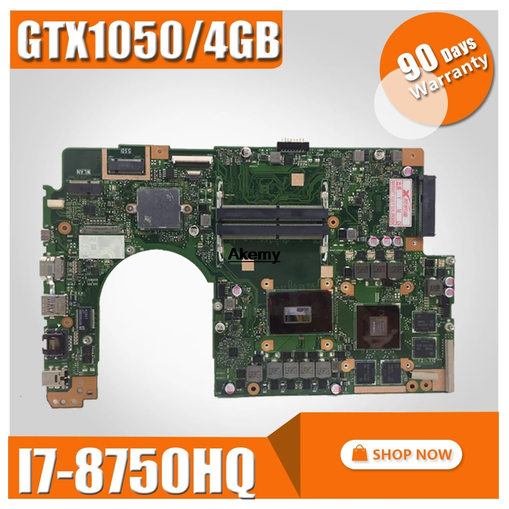 Для ASUS VivoBook Pro 15 N580G N580GD NX580G NX580GD материнская плата для ноутбука Mianboard с/GTX1050/4 ГБ I7-8750HQ