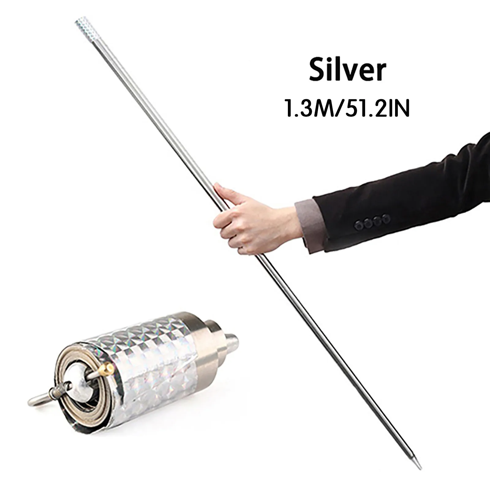 

110/130/150cm Length Appearing Cane Silver Cudgel Metal Magic Tricks For Professional Magician Stage Kid Gift Toys For Kids New