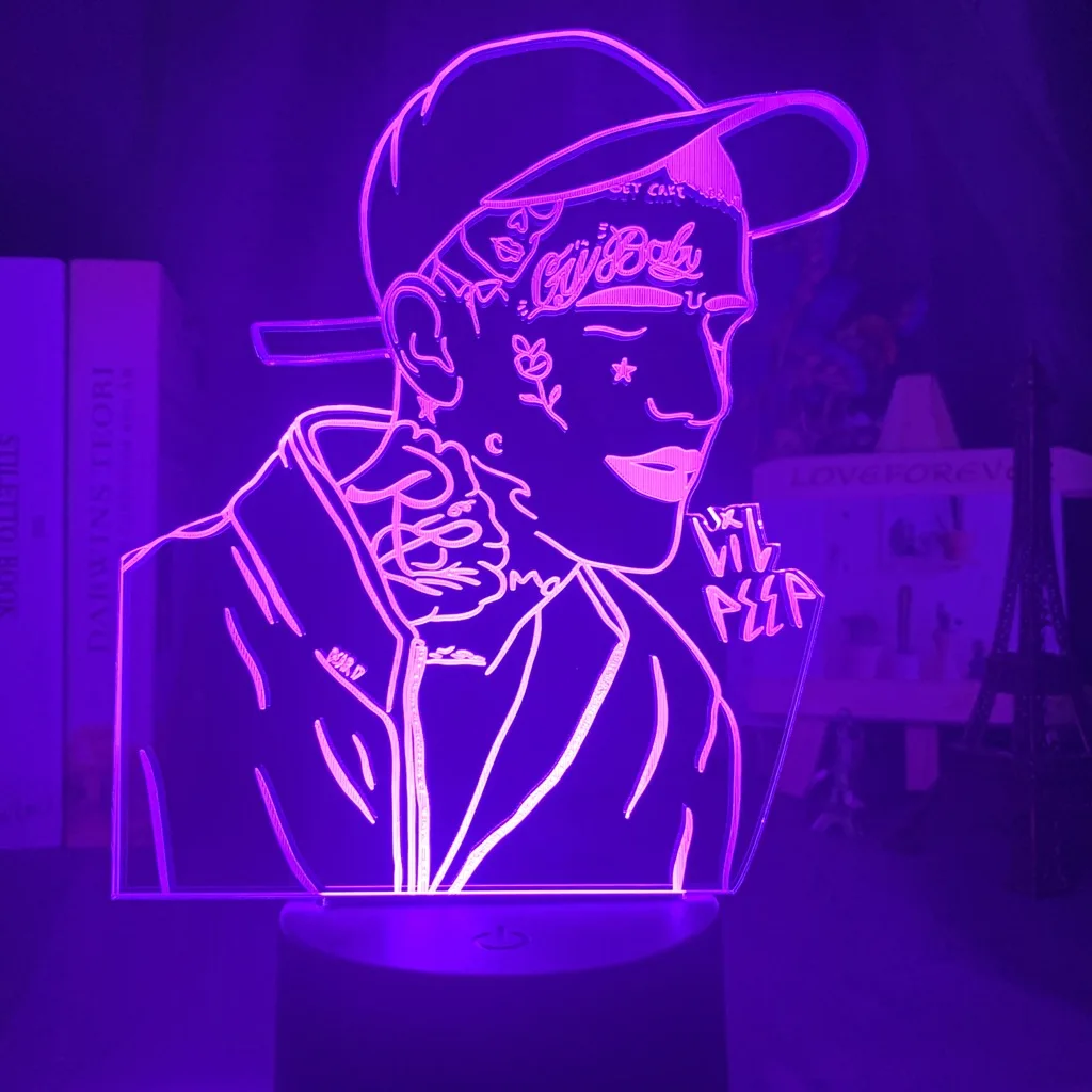 American Rapper Lil Peep Led Night Light for Home Decoration Colorful Nightlight Gift for Fans Dropshipping 3d Lamp Celebrity