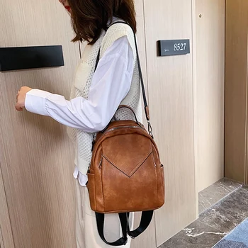 

Fashion Women Leather Small PU School Bag for Teenager Girls Rucksack Vintage Shoulder Bags