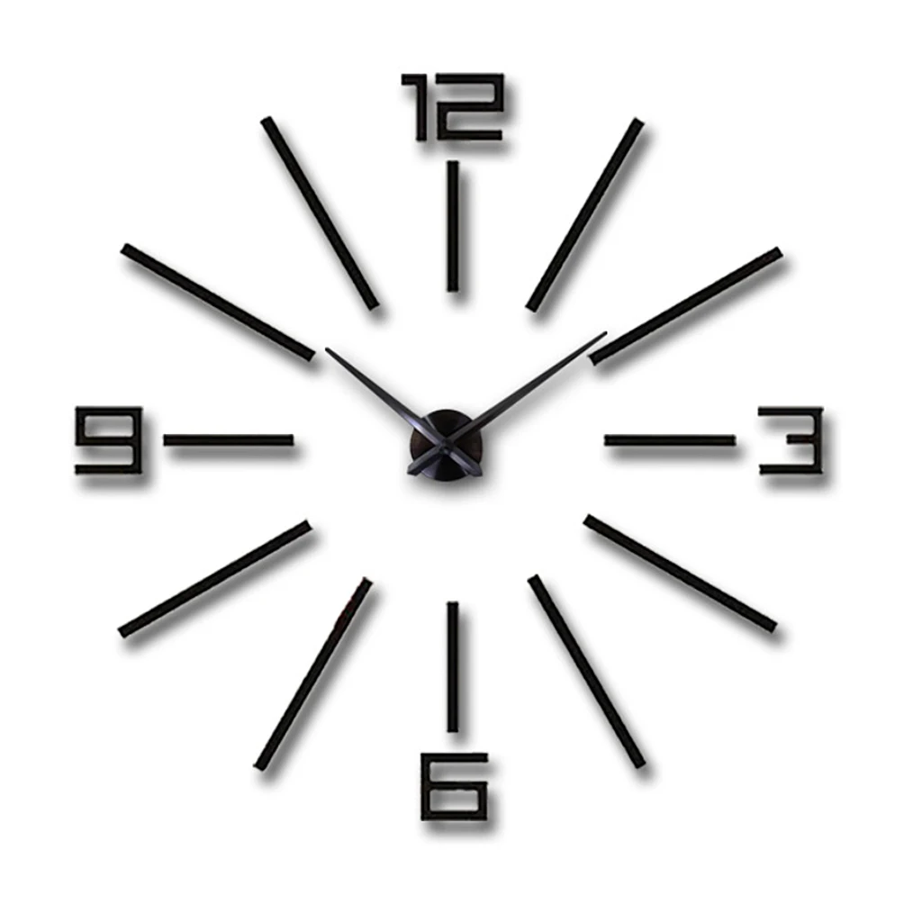 Modern DIY Analog 3D Mirror Surface Large Number Wall Clock Sticker Home Decor