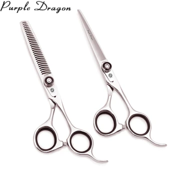 

Barber Scissors Purple Dragon 6" 440C Antler Teeth Hairdressing Thinning Shears Barber Scissors Set Hair Cutting Scissors Z2002