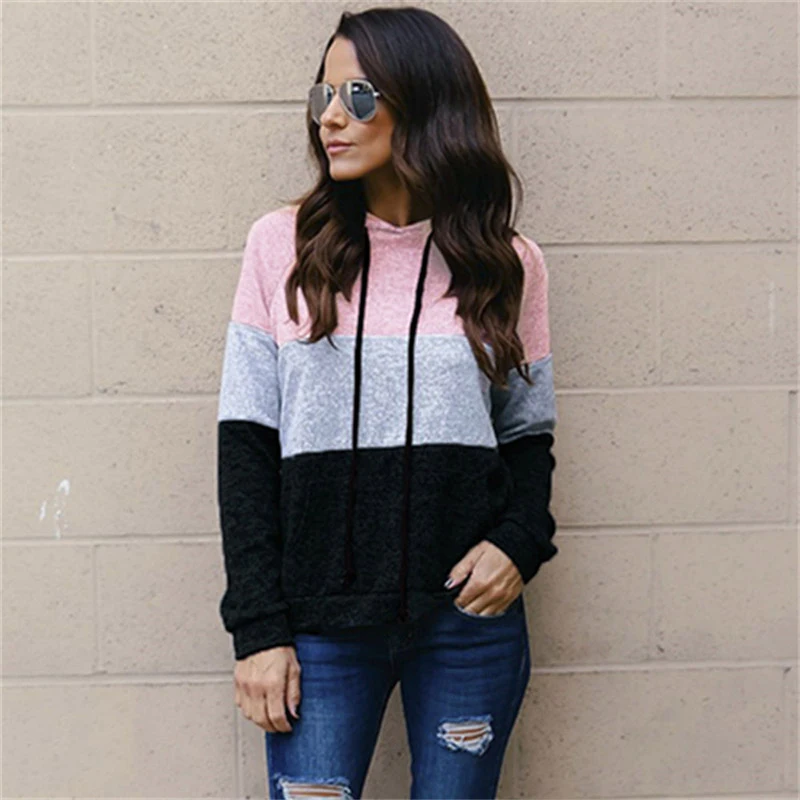 S-5XL Autumn Winter Hoodie Woman Hooded Hoodie Sweatshirts Korean Oversized Harajuku Hip Hop Plus Size Patchwork Sweatshirt