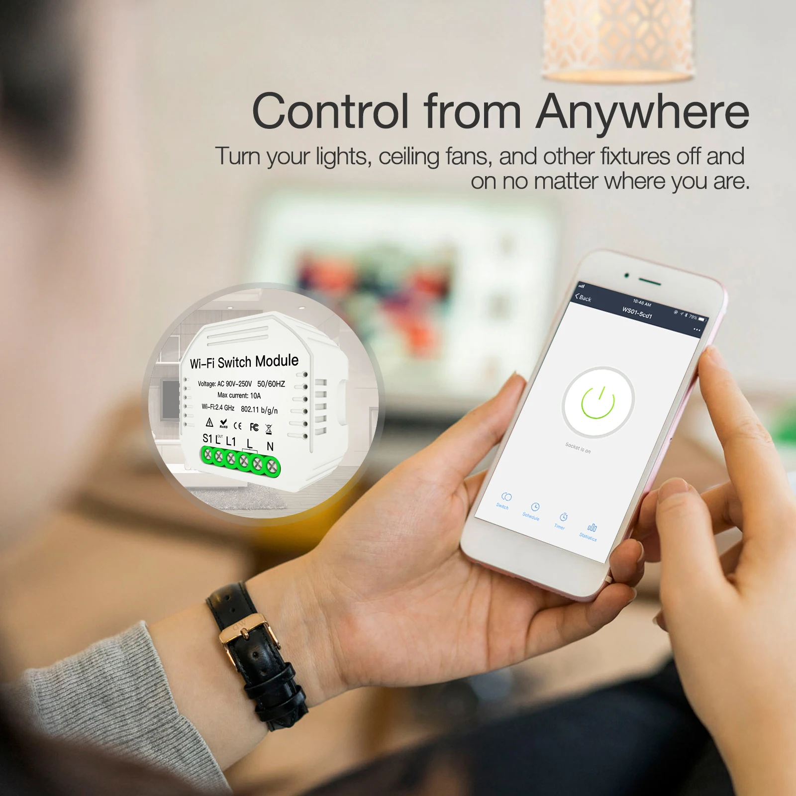Мини Wifi умный светильник-переключатель Diy выключатель модуль Smart Life приложение Tuya пульт дистанционного управления, работает с Alexa Echo Google Home 1 2 Way