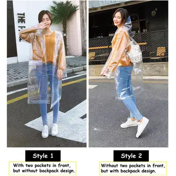 

39 Adult transparent eva long women men fashion raincoat jackets girl fashion clear hooded Impermeable outdoor travel rain coats