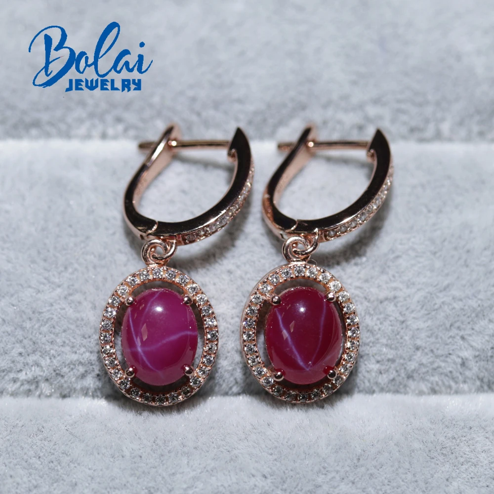 Серьги с застежкой starlight ruby из стерлингового серебра 925 пробы, розового золотистого цвета тонкой работы, ювелирные изделия для девочек, подарок, акция bolaijewelry