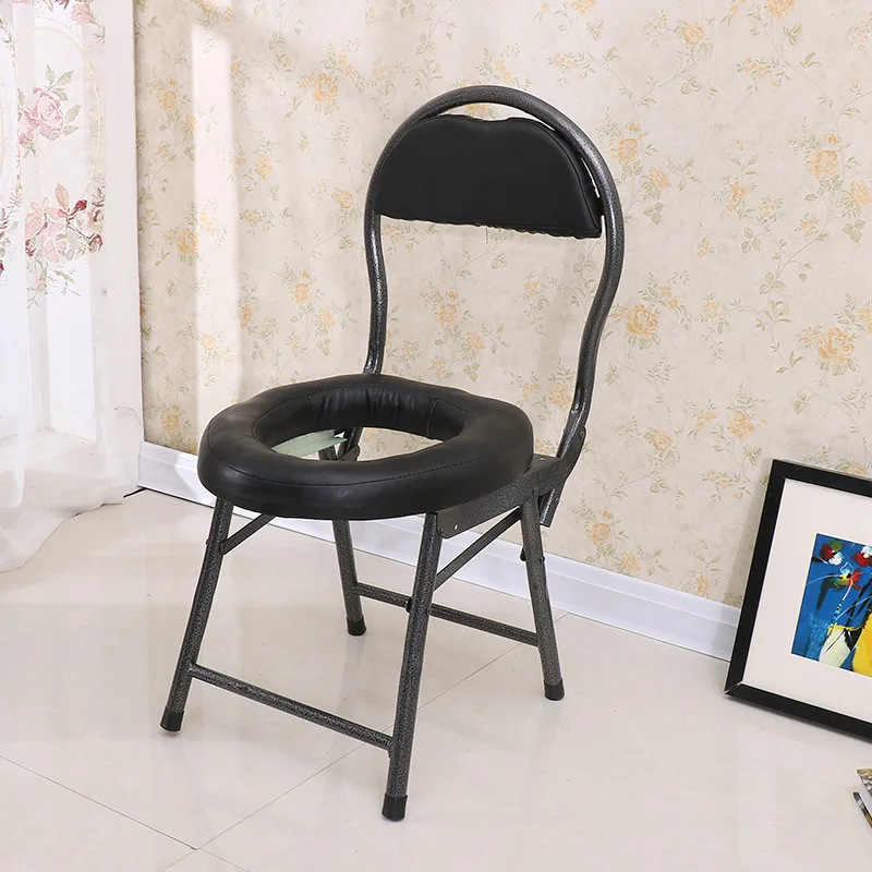 

Household Plus-sized Toilet Chair Old Man Commode Chair Height Adjustable Pregnant Women Pedestal Pan Activity Armrest