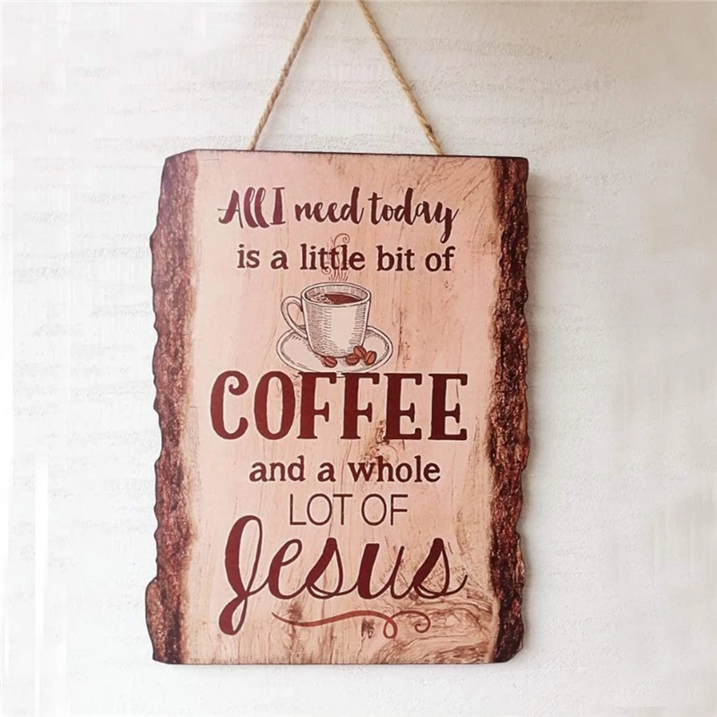 COFFEE CUP Kitchen Operating Hours SIGN Country Wall Art Hanger Plaque Decor 