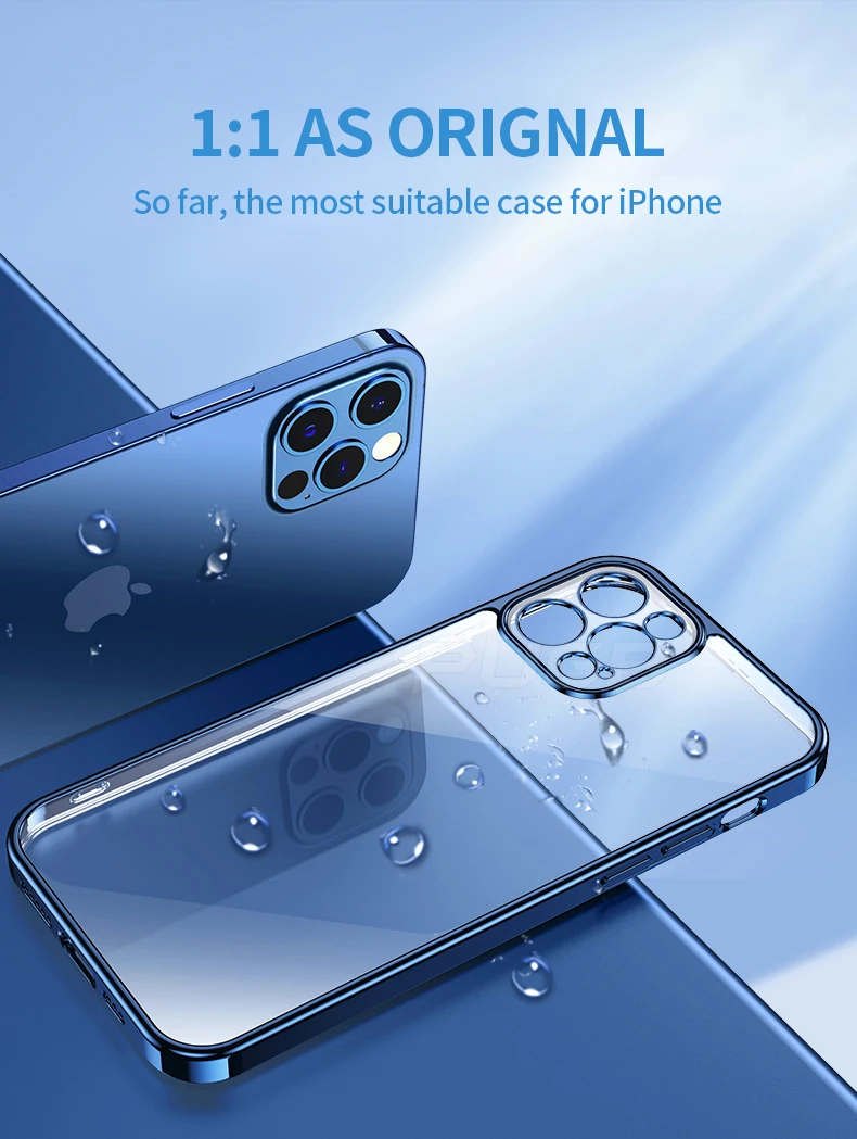 Luxury Transparent Square Frame Plating Case for iPhone 13 12 11 Pro Max Mini iPhone X Xs Xr 7 8 Plus SE 2020 Soft Clear Cover Luxury Transparent Square Frame Plating Case for iPhone 13 12 11 Pro Max Mini iPhone X Xs Xr 7 8 Plus SE 2020 Soft Clear Cover