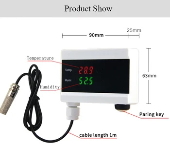 

WIFI Temperature Thermometer Humidity Hygrometer Detector Alarm Sensor Smart Life App home thermostat Controller