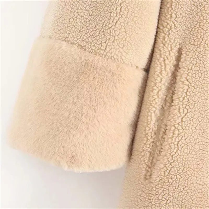 Women Faux Fur Coat Winter Warm Long Teddy Coat Fashion Long Parka Lamb Fur Jacket Female Casual Outwear