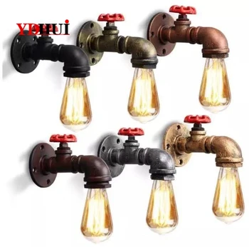 

Industrial Retro E27 Vintage Rustic Wall Light Holder Lamp Base Sconce Light Fixture Fitting Water Pipes Style Indoor Decor