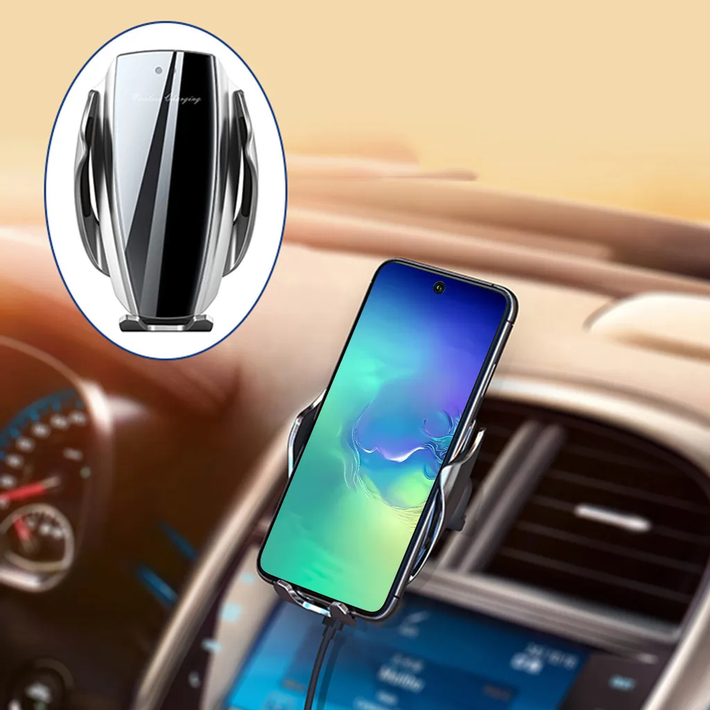 

Wireless Charger Automatic Clamping Wireless Car Charger Fast Charging Mount For Samsung Note 10 phone wireless car fast charge