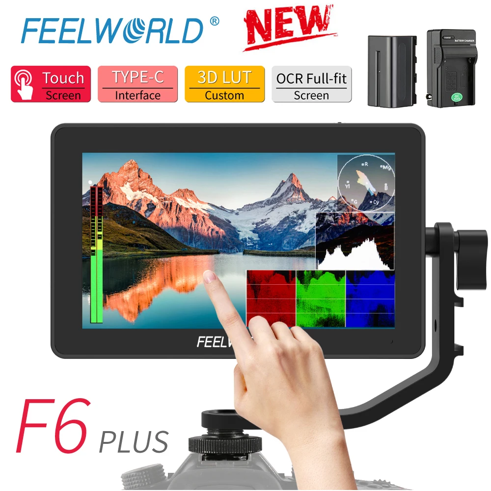 FEELWORLD F6 PLUS 4K Monitor 5.5 Inch on Camera DSLR 3D LUT Touch Screen IPS FHD 1920x1080 Video 4K HDMI Field Monitor Dslr