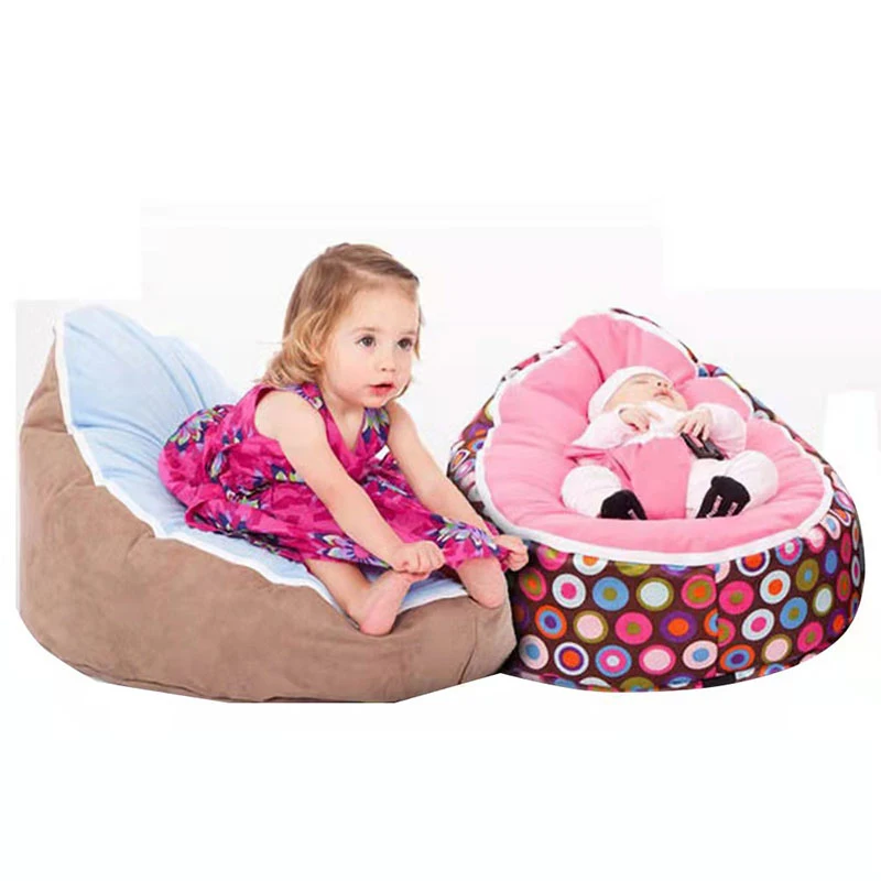 Soft Baby Chair Infant Bean Bag Bed Cover Without Filler Pouf For Feeding Snuggle With Belt Safety Protection | Мать и ребенок