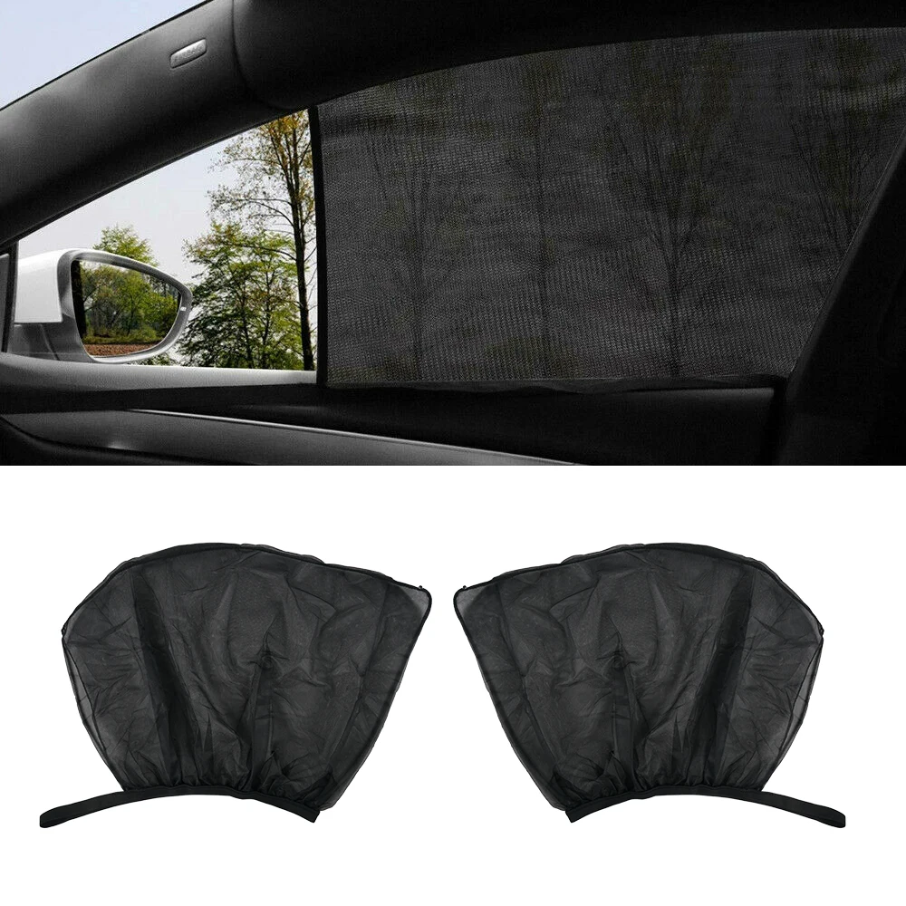 2 шт., солнцезащитный козырек на окно, черная сетчатая крышка, Детский УФ-протектор, защита для большинства автомобилей, авто, боковое, заднее стекло, солнцезащитный козырек