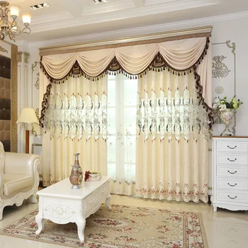 

Custom Shading Cashmere Chenille Embroidered Left and Right Biparting Open General Pleat Curtains for Living Room Bedroom