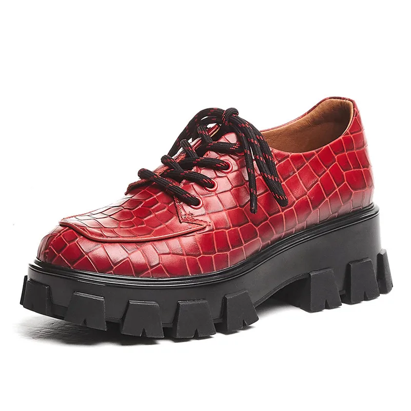 

2020 Fashion Platforms Shoes Woman Spring Autumn Punk Dancing Shoes Rome Women Pumps Genuine Leather Night Club Shoes