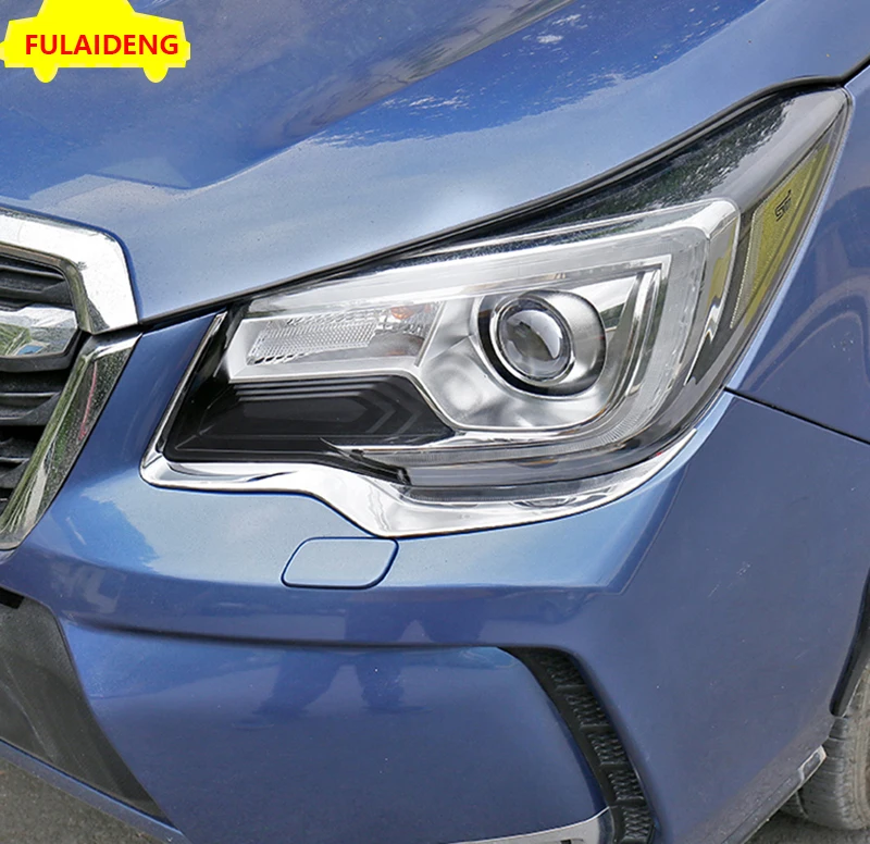 2 шт. для Subaru Forester 2013- ABS Хромированная головка лампы брови реснички на фары отделка автомобиля Стайлинг Аксессуары