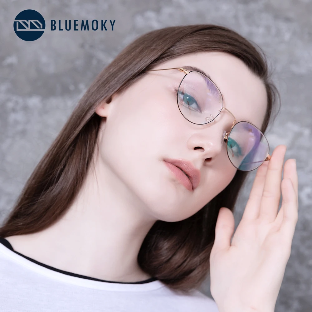 BLLEMOKY Ретро металлическая оправа для очков для женщин и мужчин оптическая оправа для очков винтажная оправа для очков высококачественные мужские женские очки BT7088