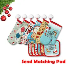 Faroot 2 шт рождественские микроволновые перчатки коврик набор мультфильм милый анти-горячий изоляционный коврик барбекю обеденная Рождественская перчатка