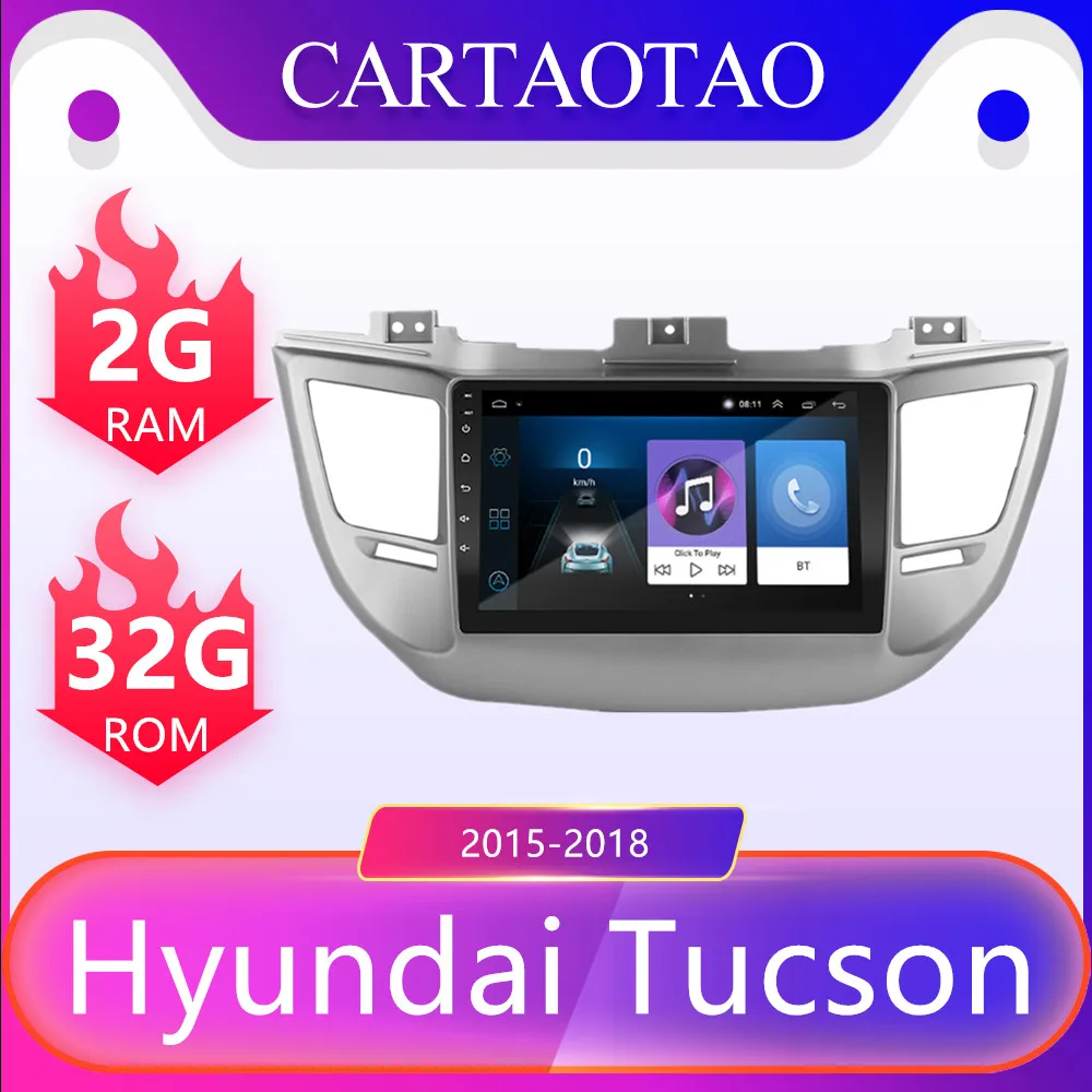 Автомагнитола для hyundai Tucson 2 din Android 8,1 GO автомобильный навигационный Радио стерео автомобильный видео мультимедийный плеер