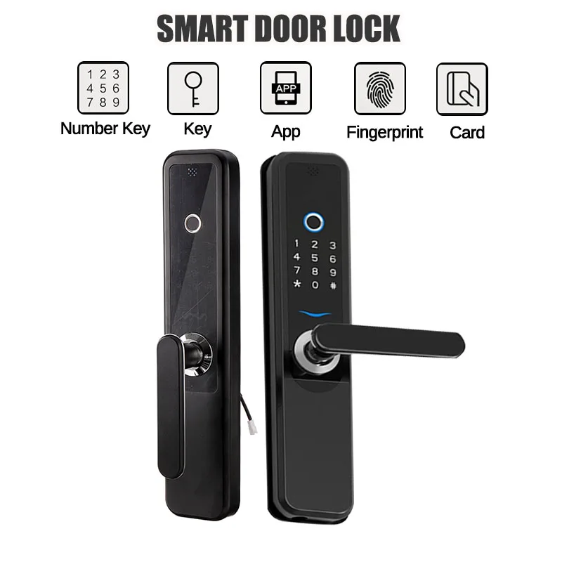 

Smart Fingerprint Lock Intelligent 5 in 1 APP Digital Code RFID Card Key Fingerprint for Home Security Electronic Door Lock