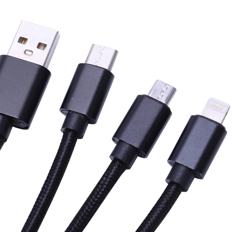 3 в 1 зарядное устройство для мобильного телефона для iphone samsung Honor Android type C Micro-USB Кабельный разъем для передачи данных и зарядки