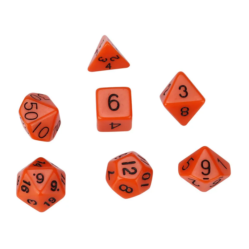 Твердые 7 шт. игральные кости D4, D6, D8, D10, D10%, D12, D20 DND MTG идеальный подарок хорошие вечерние игровые инструменты для TRPG игры 30DE28