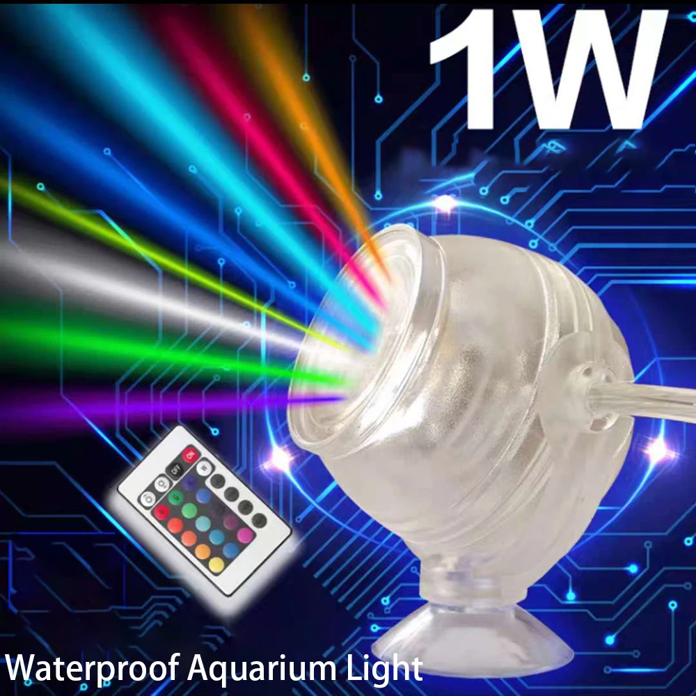 RGB Aquarium Waterproof LED Spotlight Submersible Light Wireless Control Fish Tank Diving Light IP68 Underwater Stage underwater light