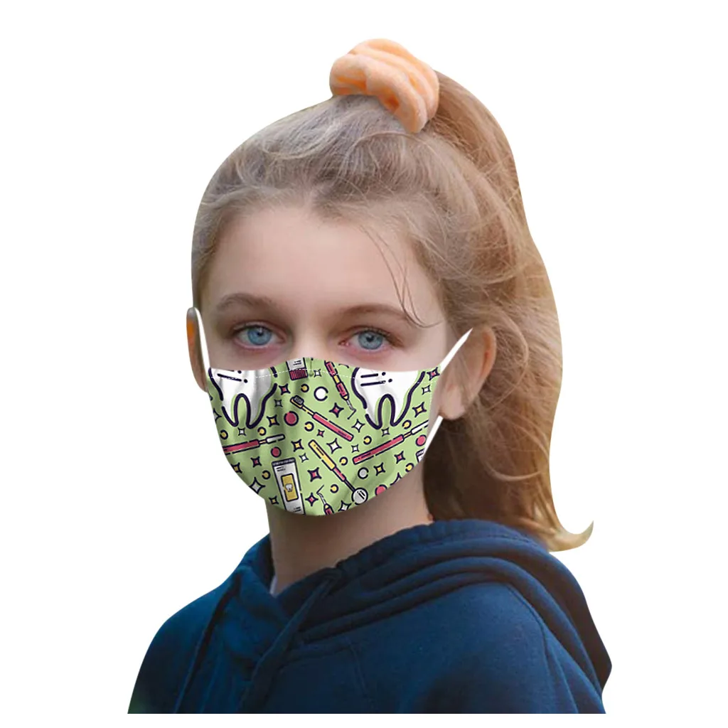 Детская маска для лица модные детские хлопковые маски улицы моющаяся