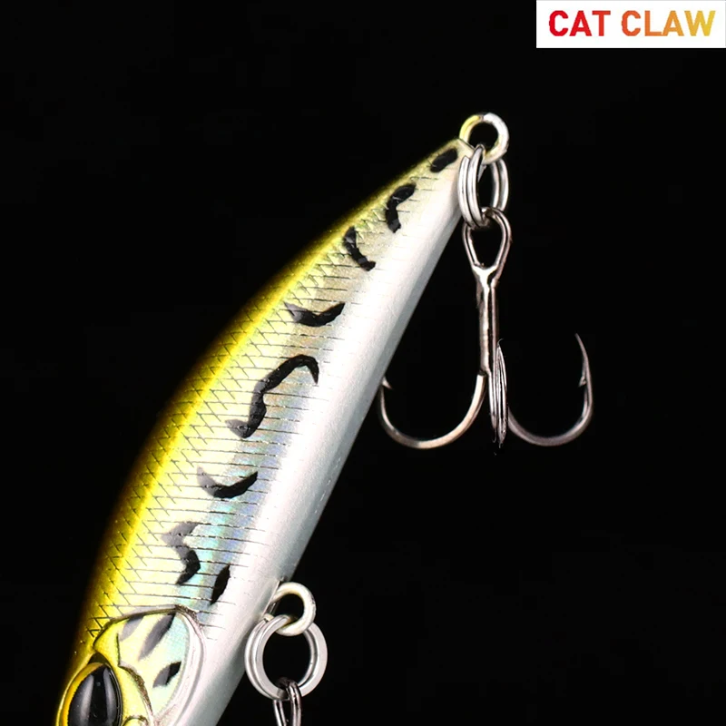 CatClaw Minnow fishing Lure Treble Hooks Slim Surface upper water Floating 70MM Sea Fishing Lure Artificial Hard Bait 504M