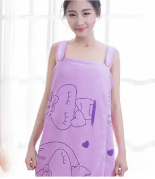 

1pcs/lot woman Fast Drying Rabbit Wearable Bath Towel Shower SPA Wrap Body Beach microfiber towel