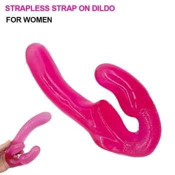 Double Head Dildo for Lesbian Strapless Strapon Dildo Strap on Jelly Dildo Couples G Spot Vagina Anal Massage Sex Toys for Women 2