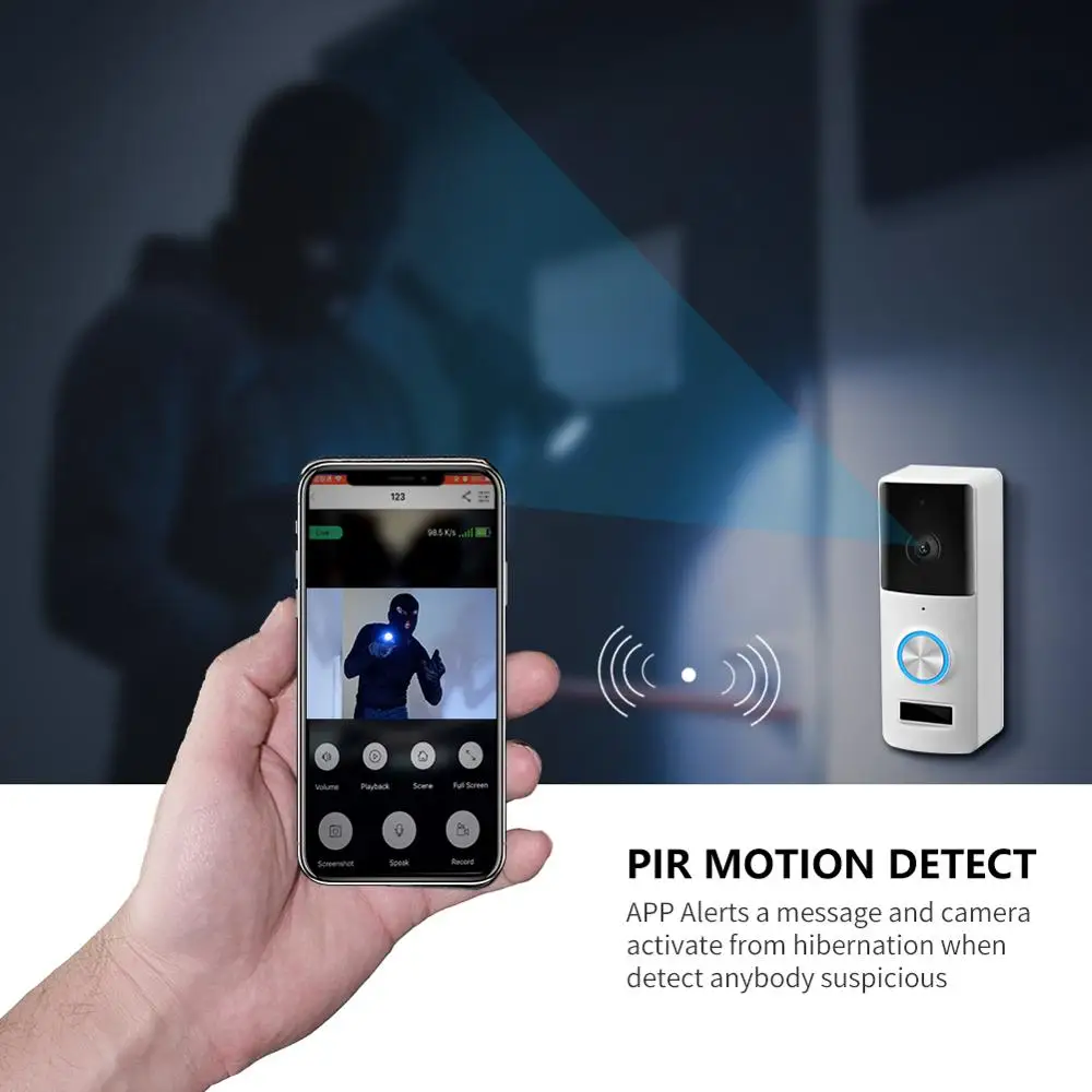  Smart PIR Visual Intercom WI-FI Video Door Phone Door Bell Intercom Camera For Apartments IR Alarm  - 4000109565161