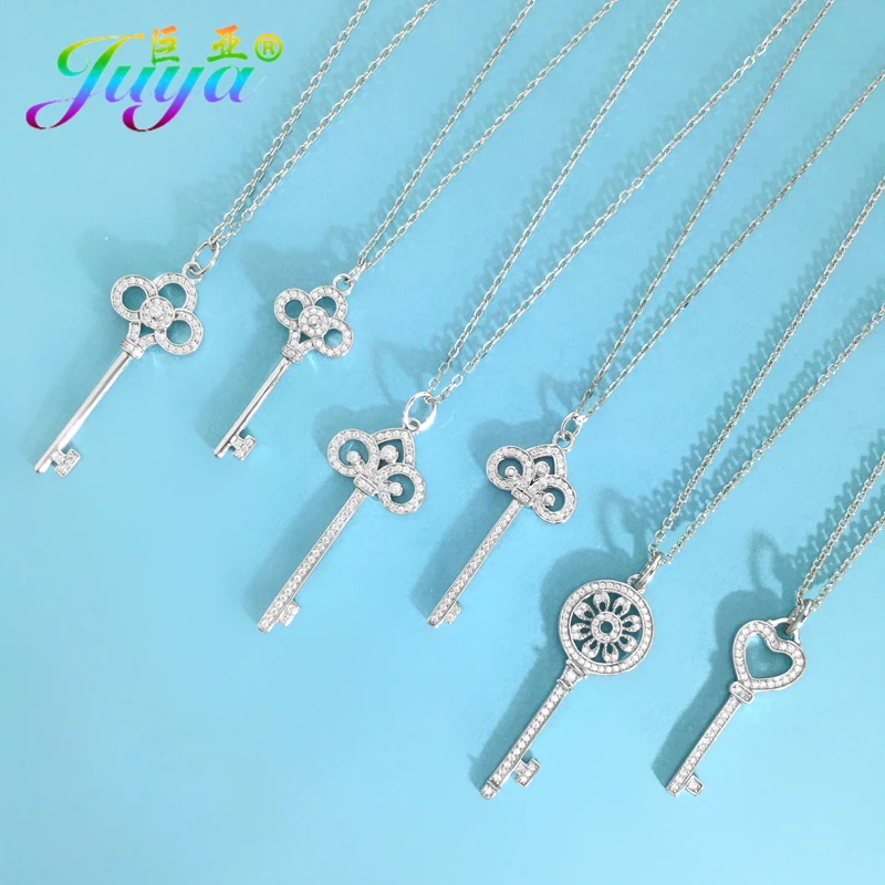 ネックレス・ペンダント JLORIA KEY PENDANT Silver 925 Key Pendant, Sterling Silver Necklace, Zircon Pendant, 925