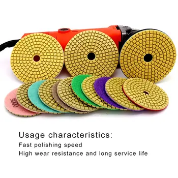 

1pc 4 Inch Diamond Polishing Pads Durable Granite Stone Polishing Mat Portable Sanding Disk For Granite Marble