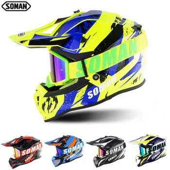

Modular Flip up Motocross Helmets Motorcycle Helmet+SM13 Goggles casco capacete moto ECE Approved For Soman SM633 Full Face