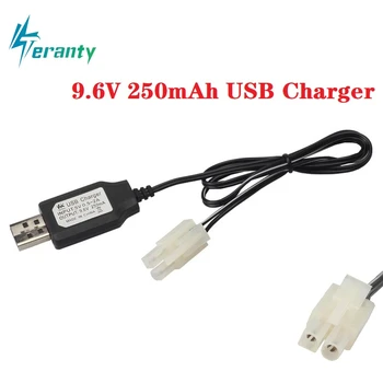 

100pcs/sets 9.6V 250mAh USB Charger For Ni-Cd Ni-MH Battery Pack EL6.2-2P KET-2P Tamiya Plug Input DC 5V Output 9.6V Charger