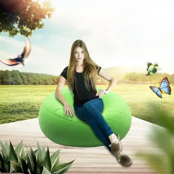 

Hot lazy Couch Inflatable Folding Chair Single Flocking Sofa Lnflatable Outdoor Sofa Study Sofa