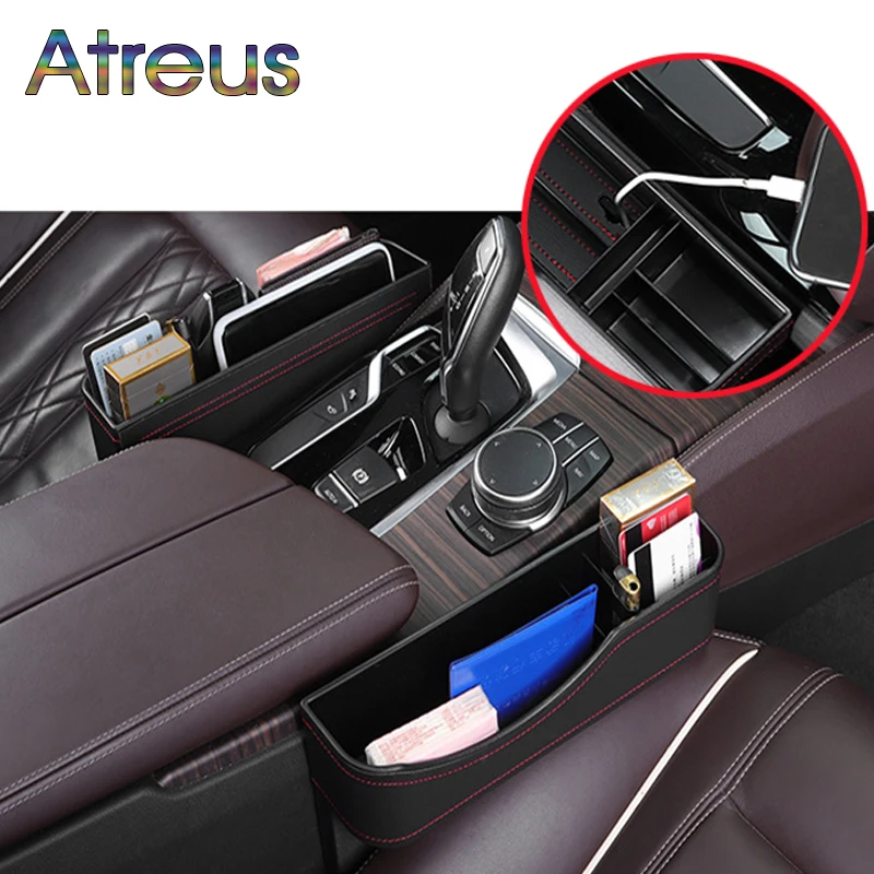 Universal Car Seat Crevice Gap Storage Box Pocket Organizer for Mercedes Benz W204 W203 W205 Accessories W213 W212 CLA GLA W176
