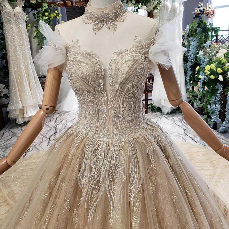 o-образным вырезом Boda Специальное свадебное платье без рукавов Замочная скважина сзади шарик ручной работы платье Свадебные платья Свадебные Gownsgelinlik
