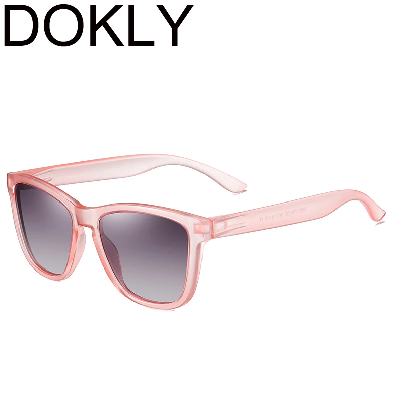 Dokly Brand Cool Fashion Women Pink Frame Square Polarized Sunglasses Men and Women eyewear Oculos De Sol UV400 cute sunglasses