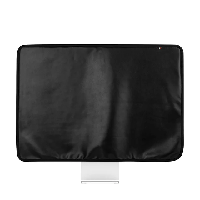 24 Inch New PU Leather Cover for iMac Computer Monitor Polyester Dust Cover Protector with Inner Soft Lining Back Pocket 24inch