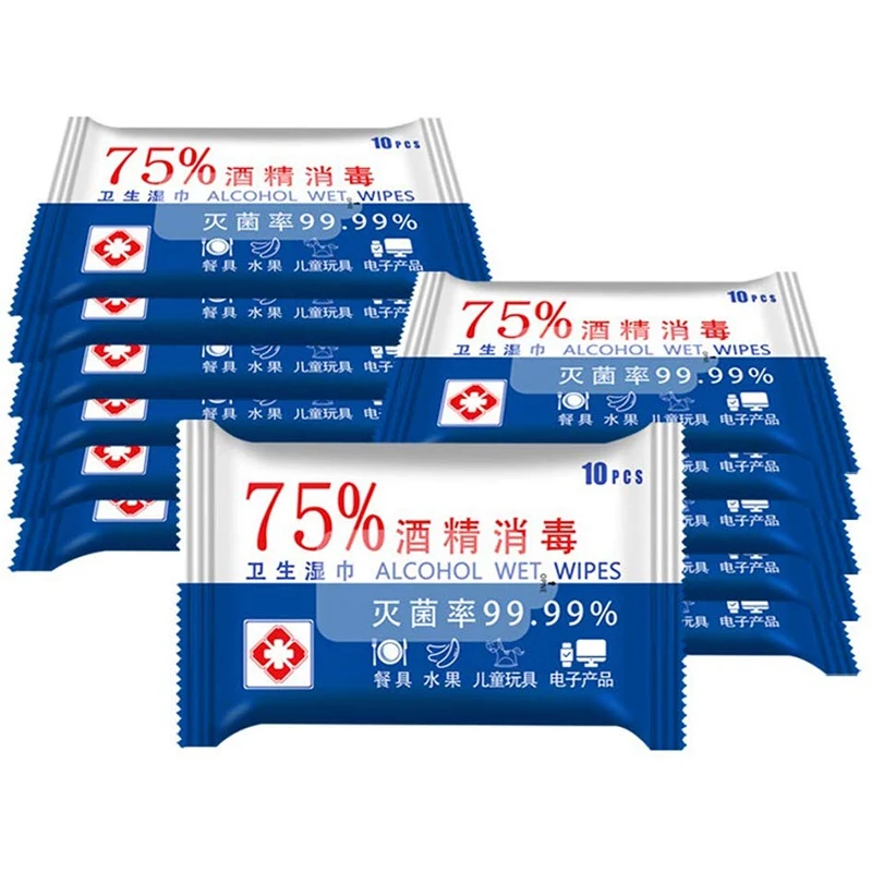 

20 Packs of Alcohol Wipes Disposable Disinfectant Preparation Replacement Pad Skin Cleaning Care Jewelry Mobile Phone Cleaning W