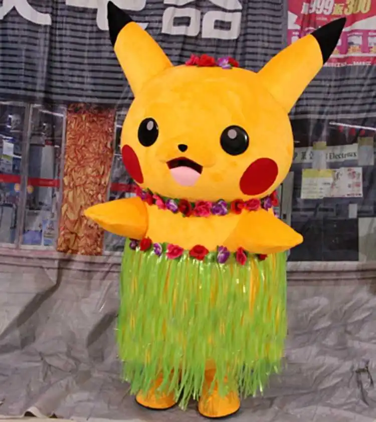 Талисман Pikachu костюм персонажа из мультфильма Пикачу с сетчатой юбкой маскарадные костюмы маскарадный карнавальный костюм